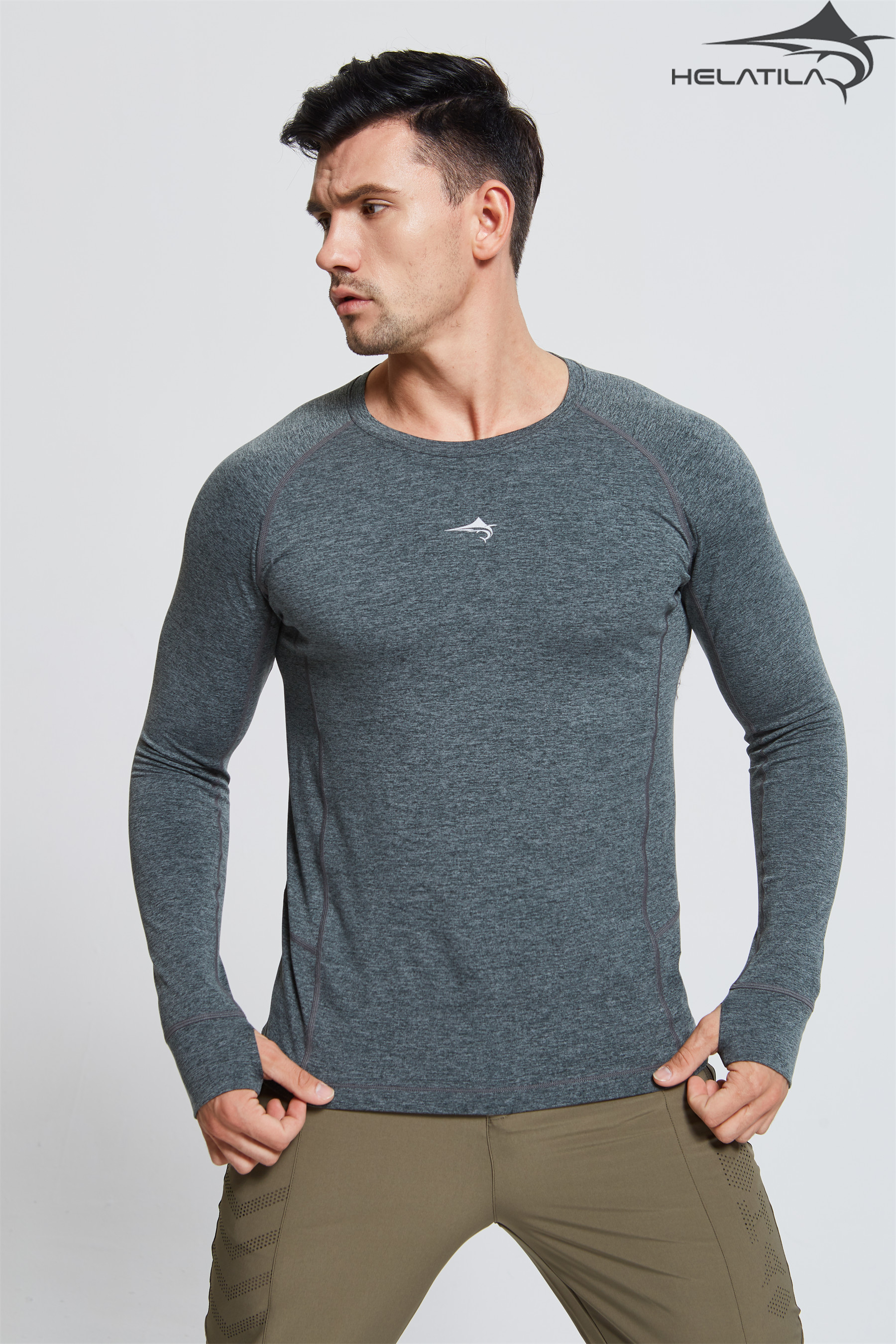 Helatila  Men's sports long sleeve T-shirt